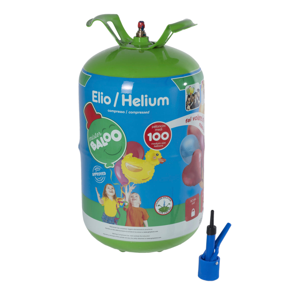 Mister Baloo bombola elio usa e getta per 100 palloncini inclusi